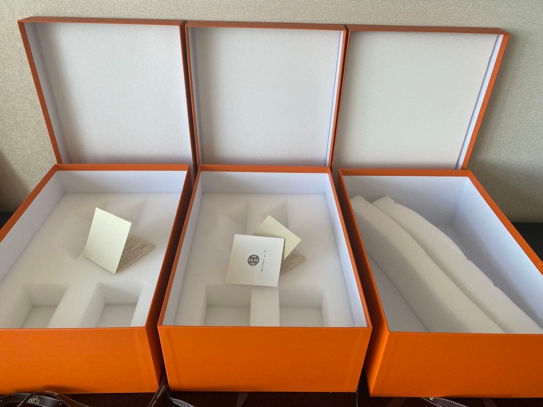 HERMES エルメス 空箱 & リボン 3セット ＋ ショッパー1枚