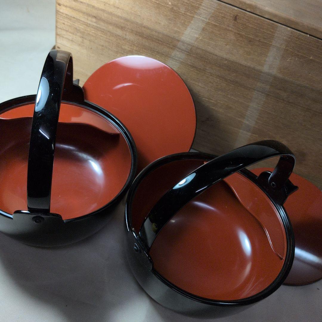 共箱　木製漆器　銚子　蒔絵　鶴丸図　作家物　一対
