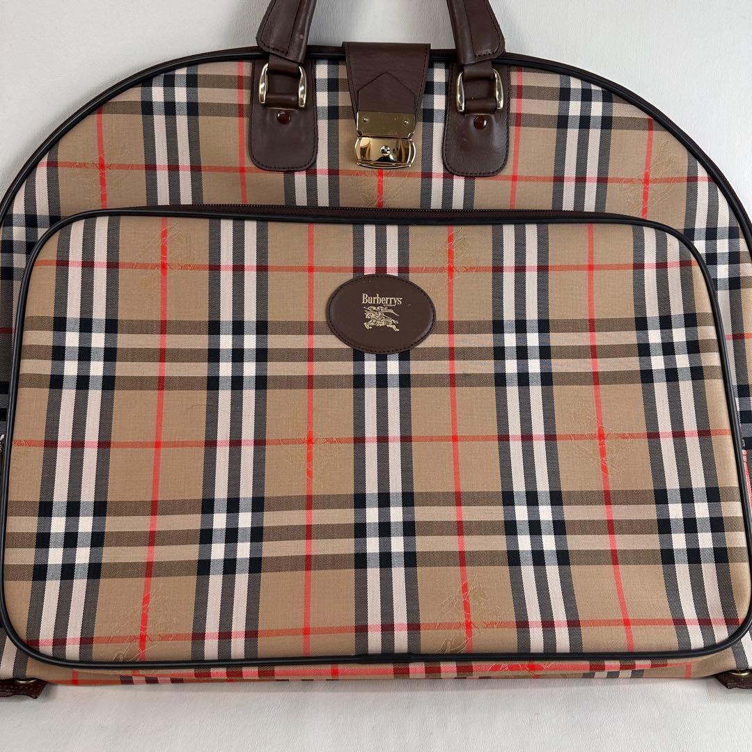 希少 Burberrys ガーメントバッグ ノバチェック 鍵付き