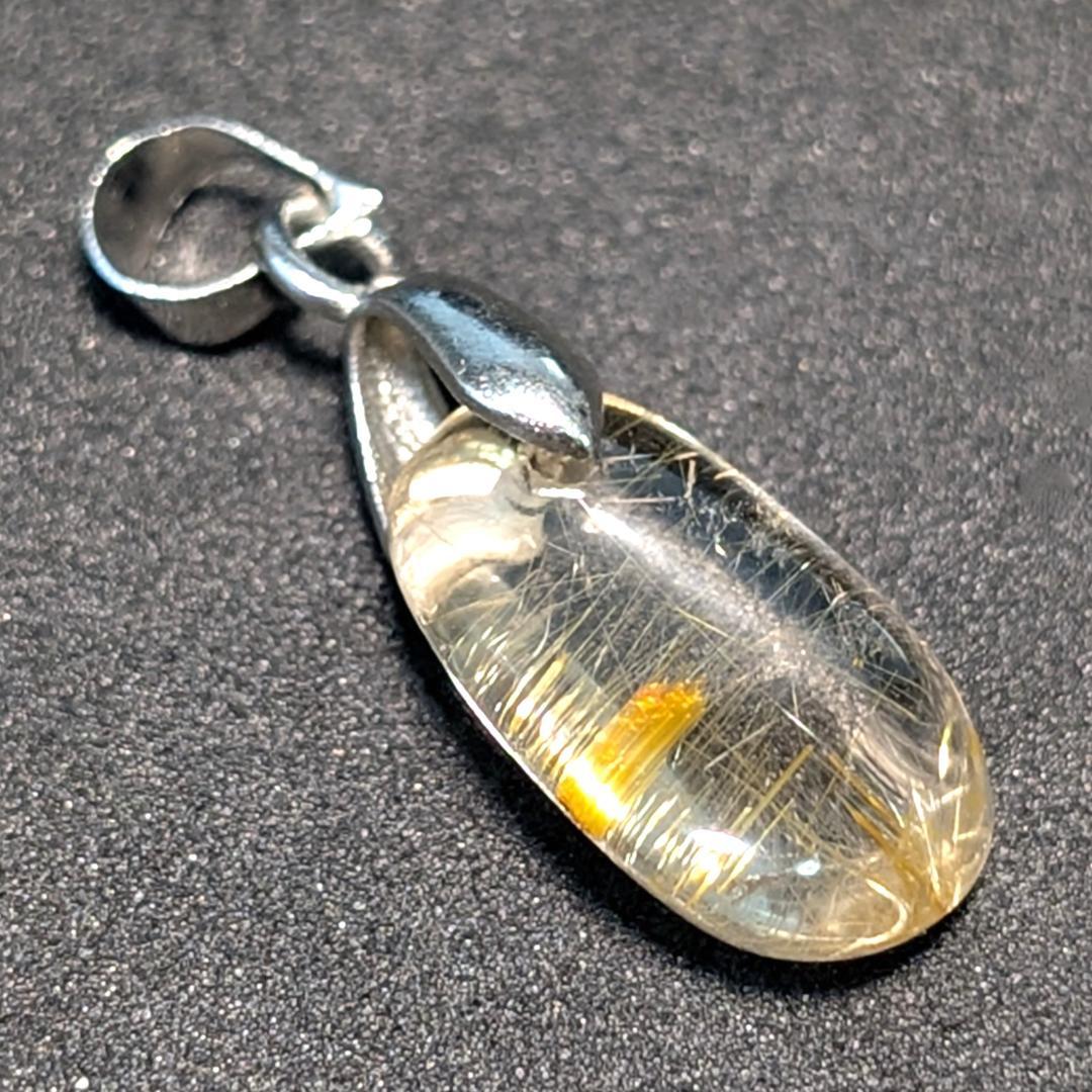 一点物ペンダント ネックレス ゴールドルチル スピネル（チタン）透明度が半端ない