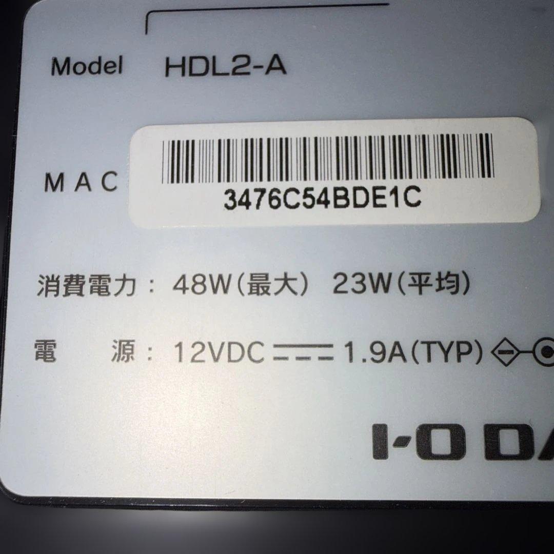 外付けハードディスク・ドライブ I-O DATA HDL2-A NAS 2TB