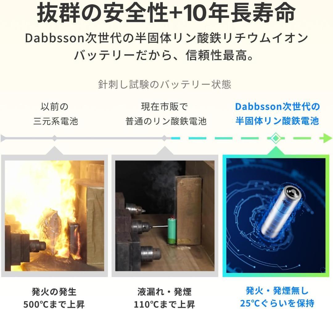 Dabbsson ポータブル電源 600L 768Wh ソーラー充電可能 リン酸