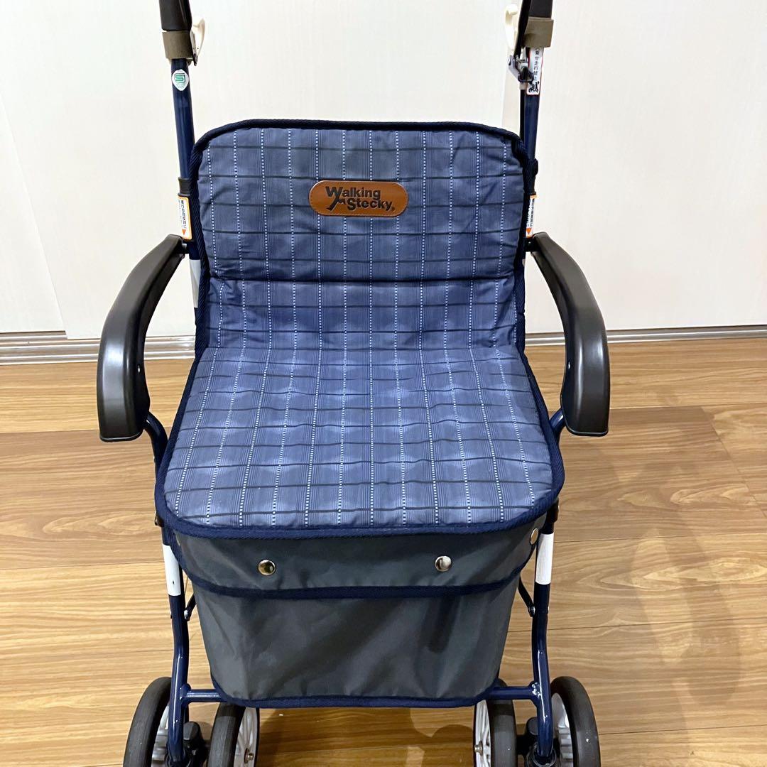 幸和製作所　アルミ製シルバーカー　 ネイビー　PW-298