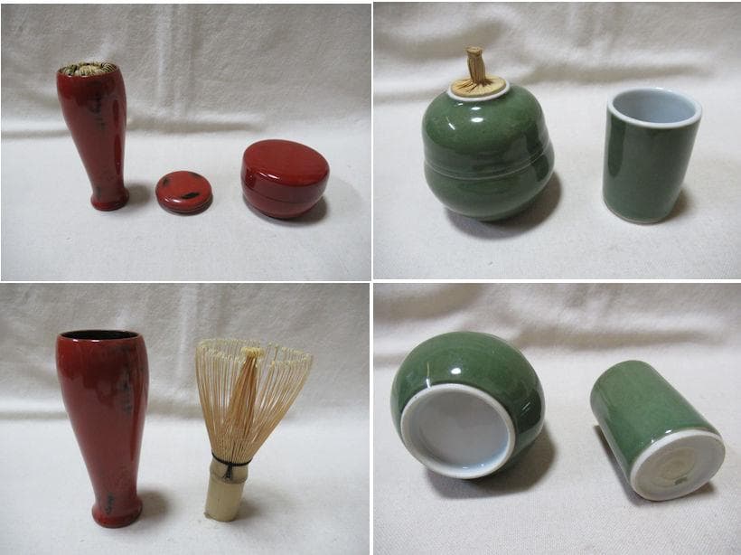 茶道具　桑製茶箱　道具揃い