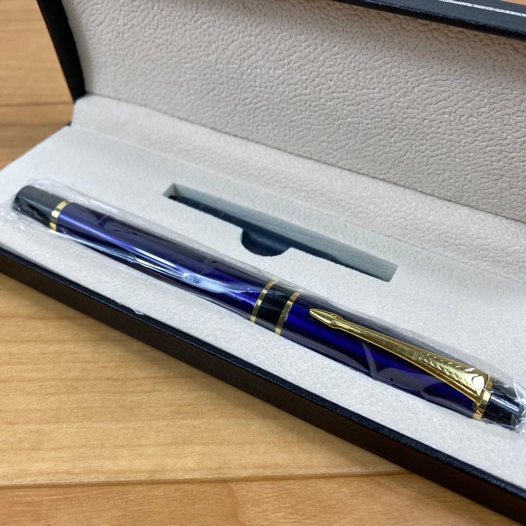 【新品未使用】PARKER 万年筆 ブルー×ゴールド IRIDIUM POINT