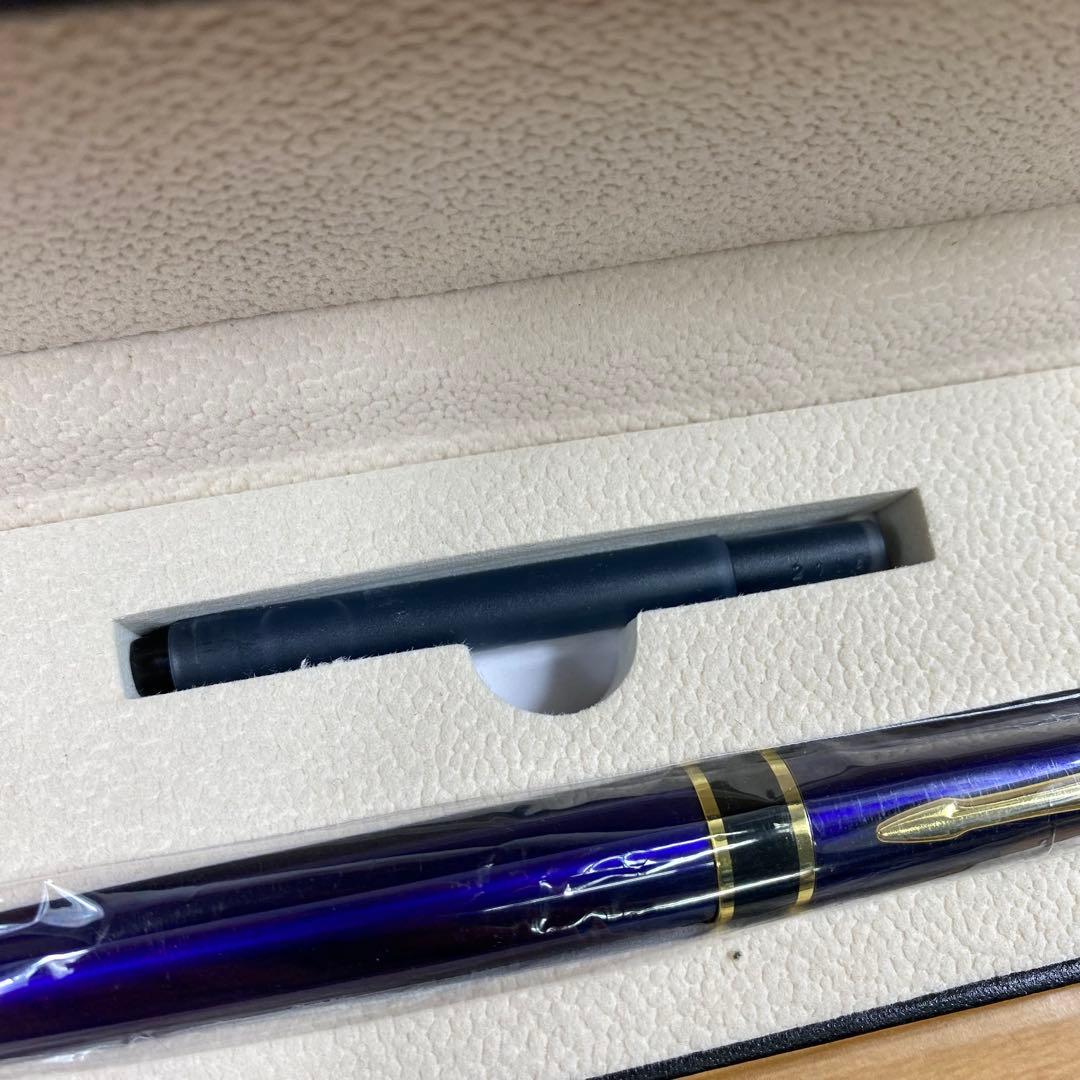 【新品未使用】PARKER 万年筆 ブルー×ゴールド IRIDIUM POINT