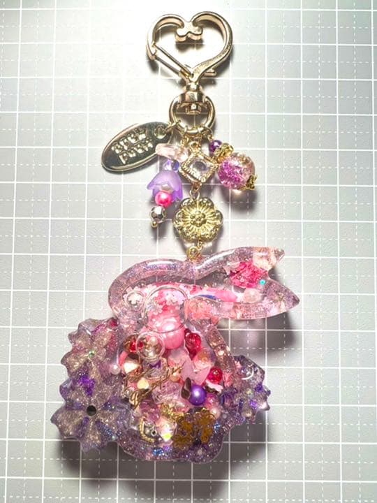 【No.136】シャカシャカキーホルダー 和柄 桜 うさぎ