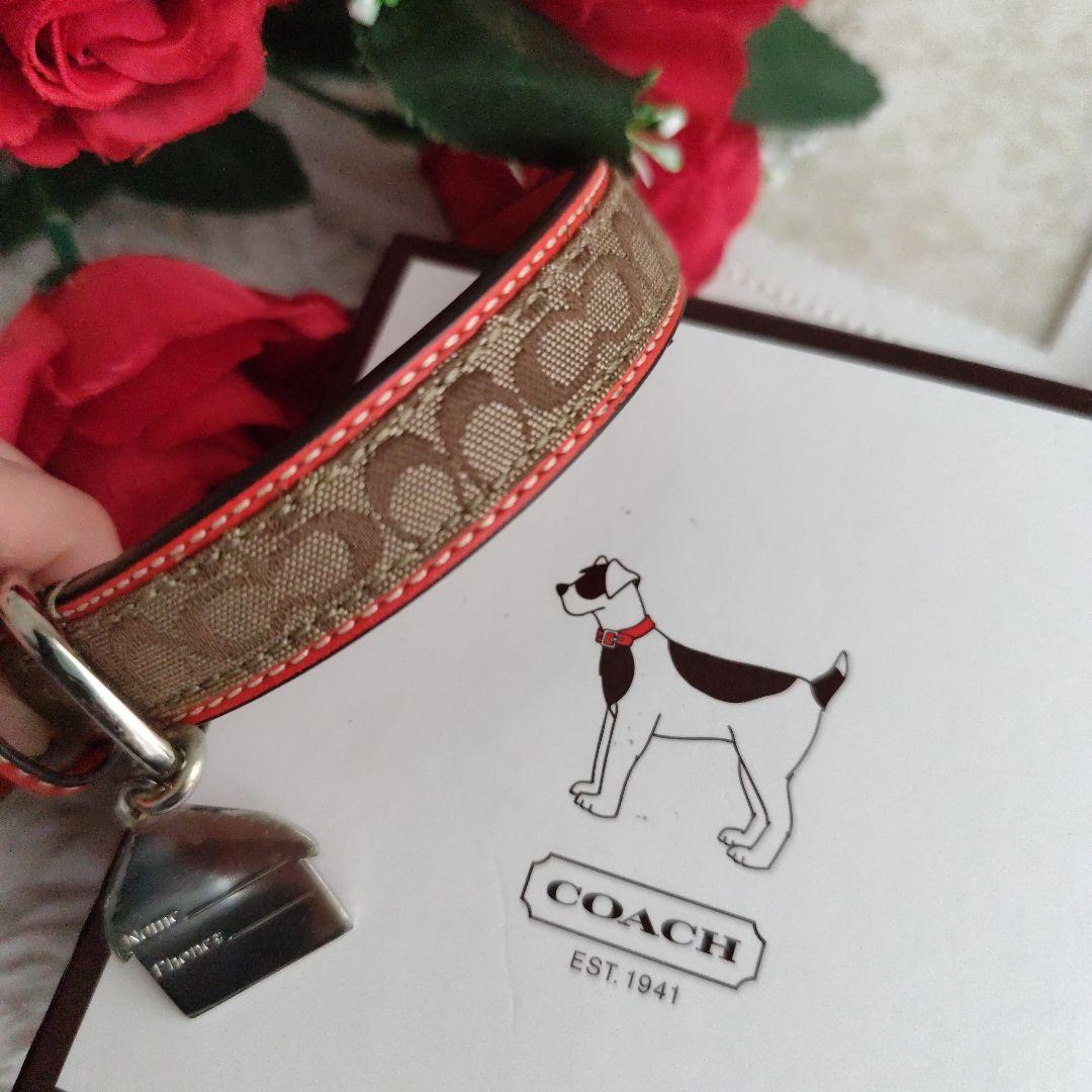 新品　コーチ　COACH　犬　首輪　小型犬　XS　シグネチャー　赤