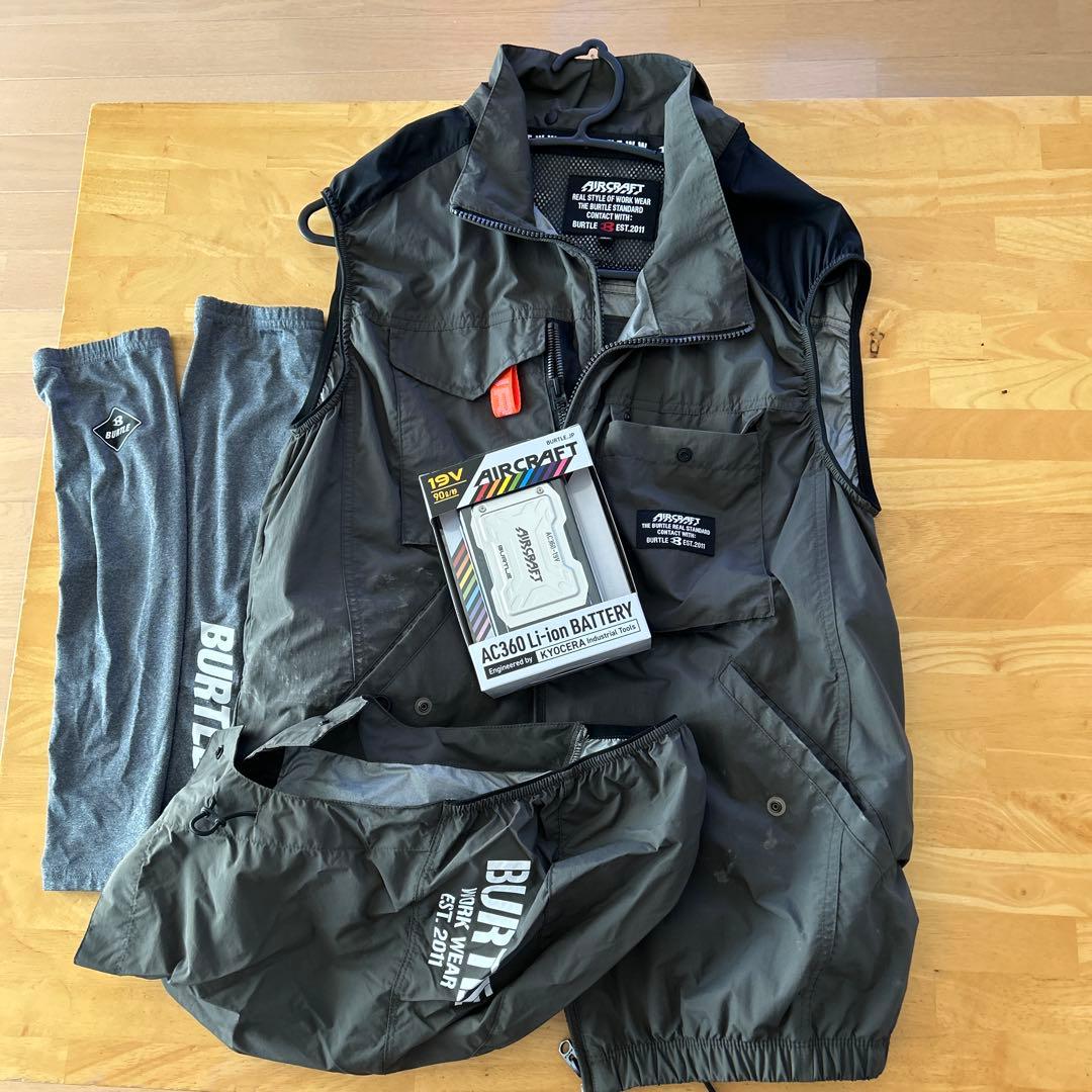 Burtle AIRCRAFT 空調服　19Vバッテリー　ファン フルセット