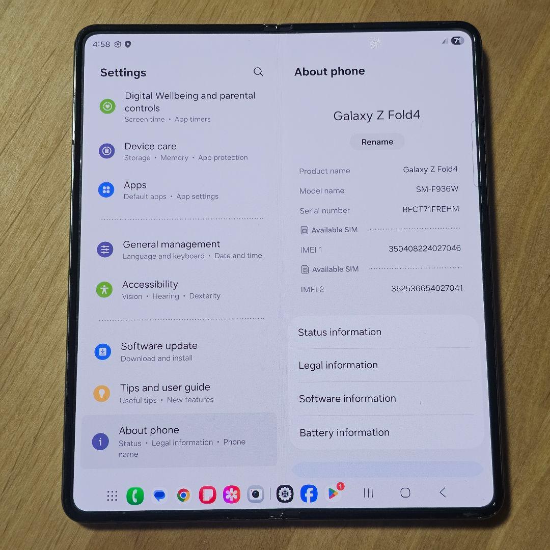 Galaxy Z Fold4 5G 12GB/512GB 海外版SIMフリー