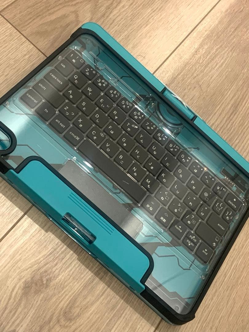 iPad キーボード ケース Bluetooth5.3 360° オーロラブルー