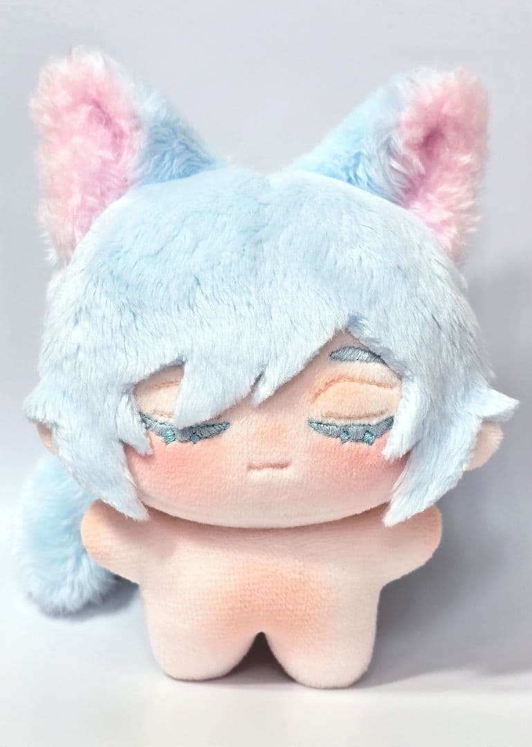 自作 無属性 ぬいぐるみ 水色の猫くん 10cm