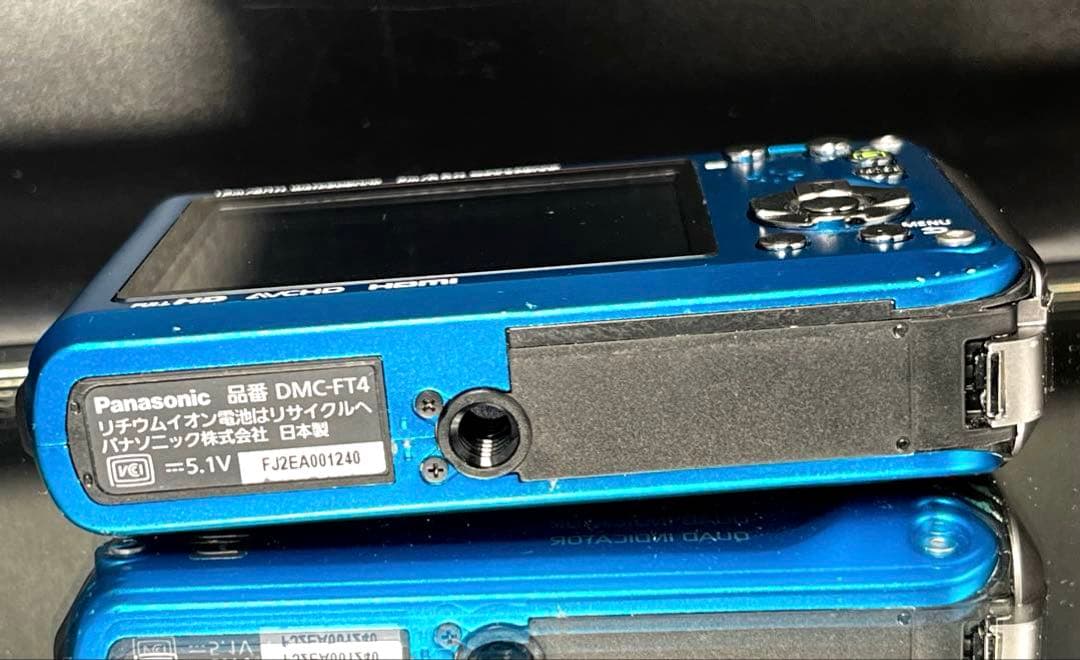 【動作品】パナソニック LUMIX DMC-FT3 ブルー 防水デジカメ