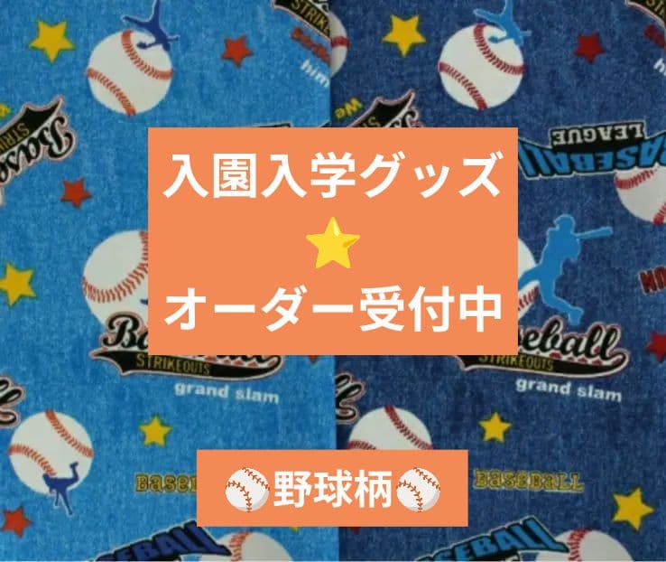 入園入学グッズ オーダー受付中 ⚾️野球柄⚾️