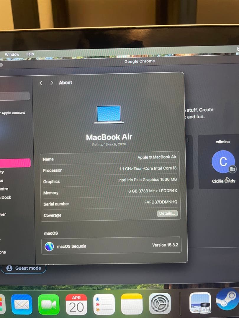 MacBook本体 Apple MacBook Air i3 2020