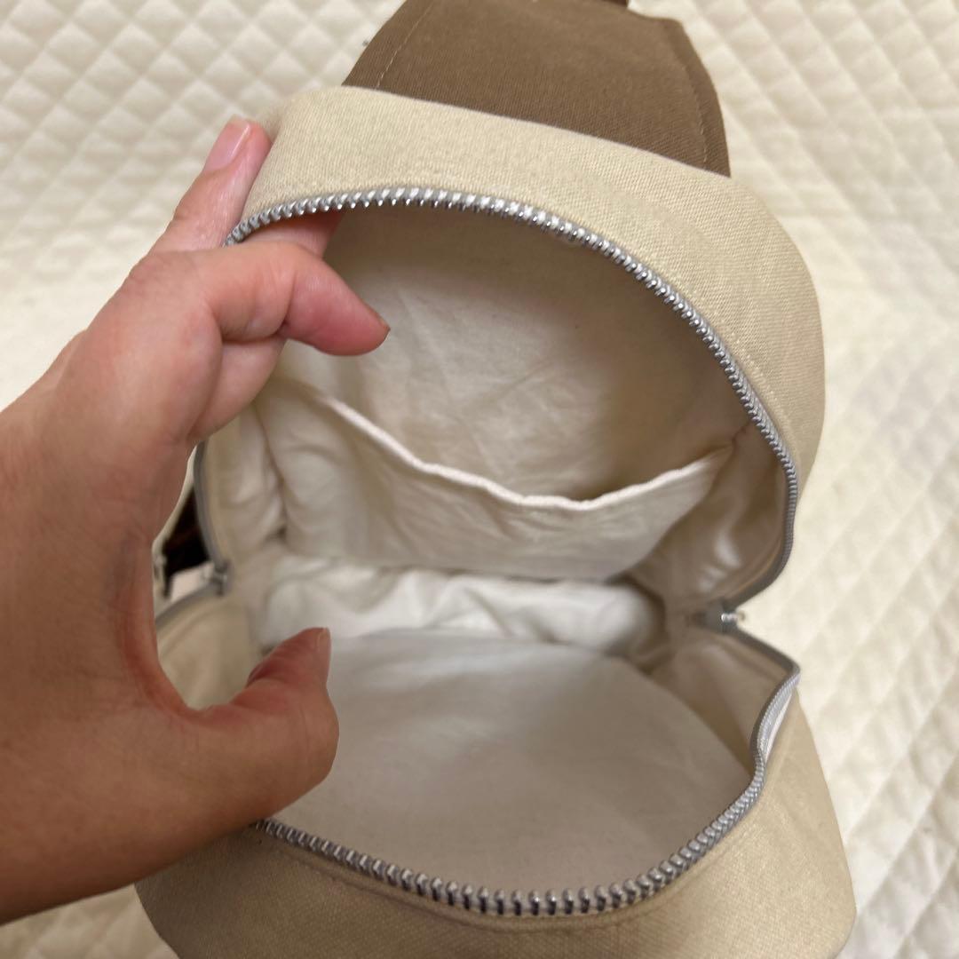 ミナペルホネン　ハンドメイド　BOXタイプボディバッグ ボヌールmixベージュ