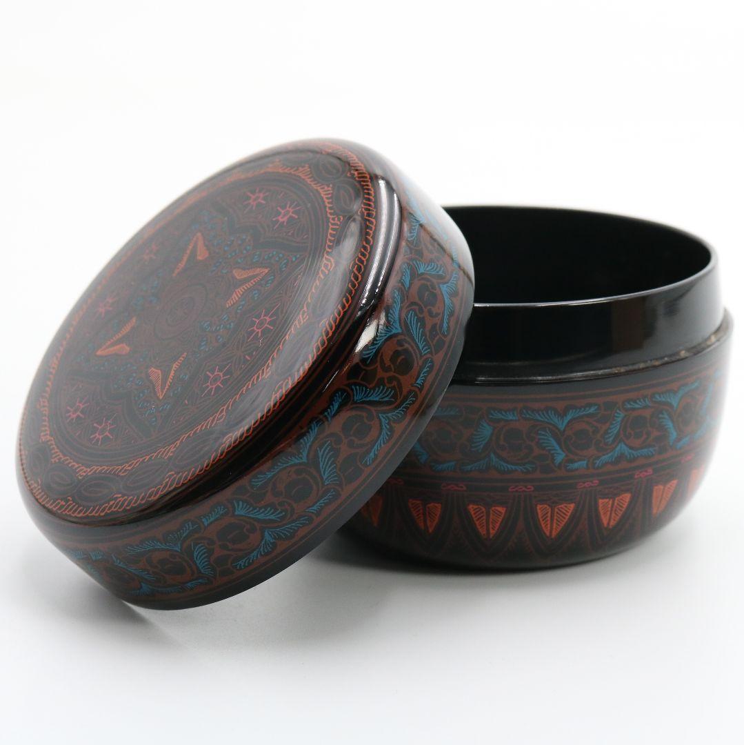 信芳作 蒟醤平棗 讃岐漆芸 茶道具　C404　NT3