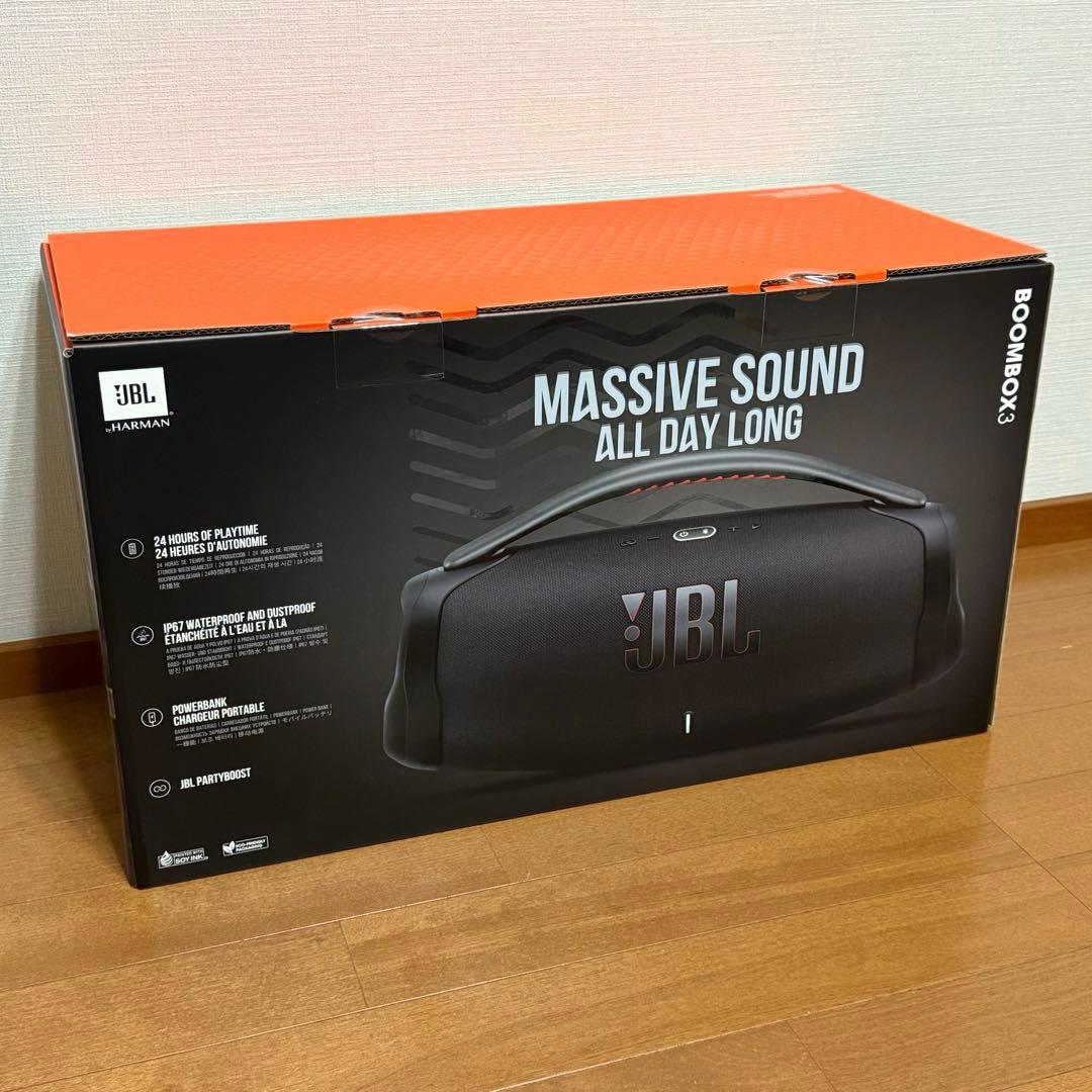 新品未使用 未開封 JBL BOOMBOX3 防塵水 3way 5スピーカー 黒