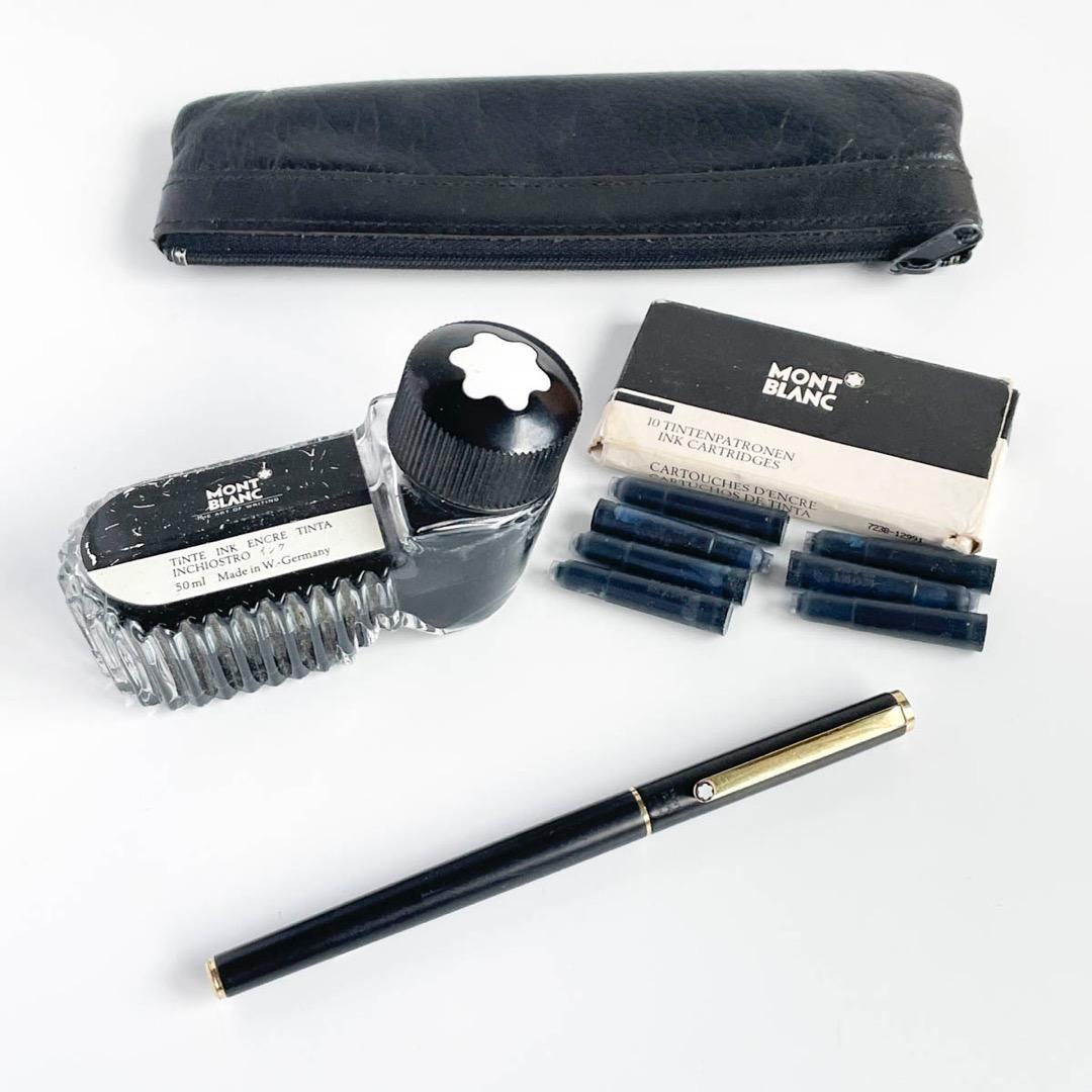 MONTBLANC Noblesse ノブレス Sライン 万年筆 黒金 インク付
