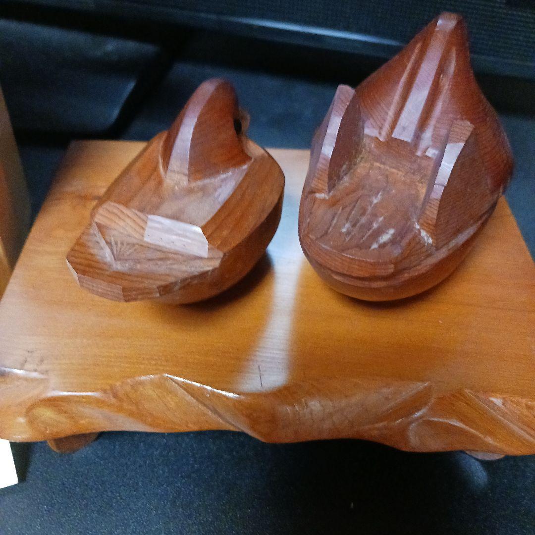 一位一刀彫り 「おしどり夫婦」宮内庁御用達 献上品伝統工芸品 飛騨高山