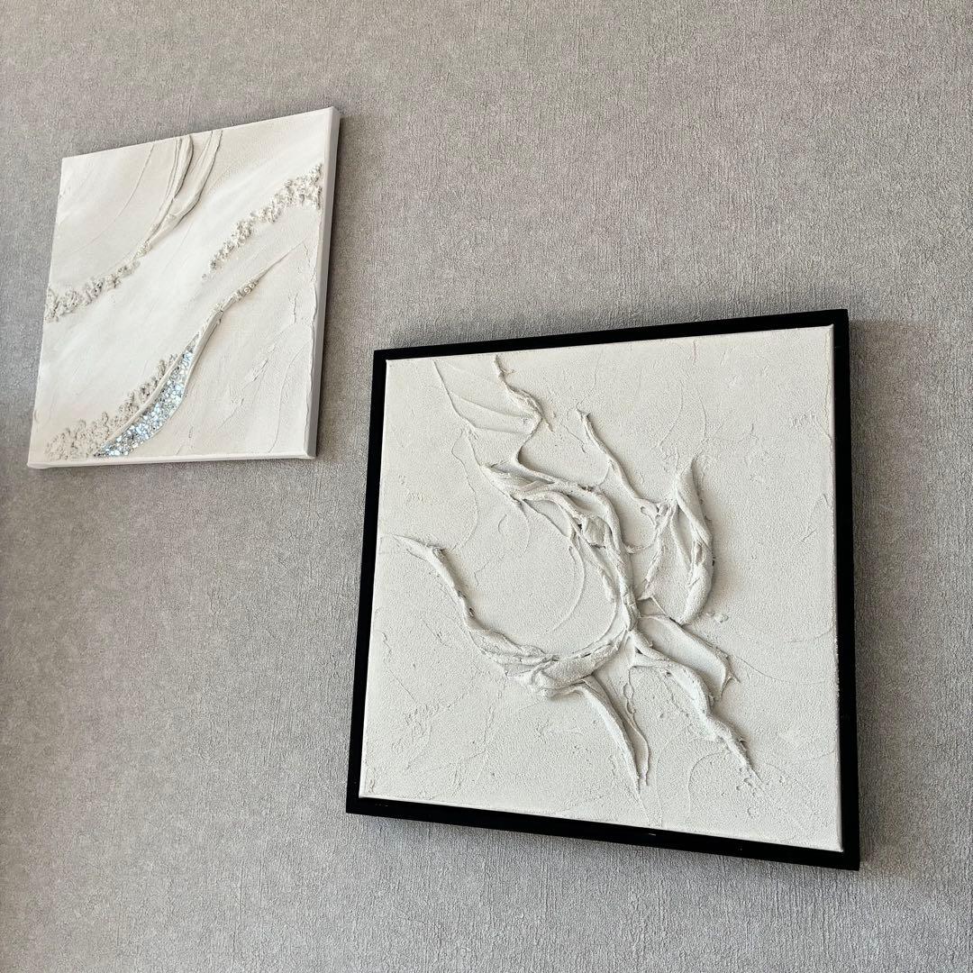 現代アート　35×35㎝　フレーム付き　インテリア　モダン　アートパネル　抽象画