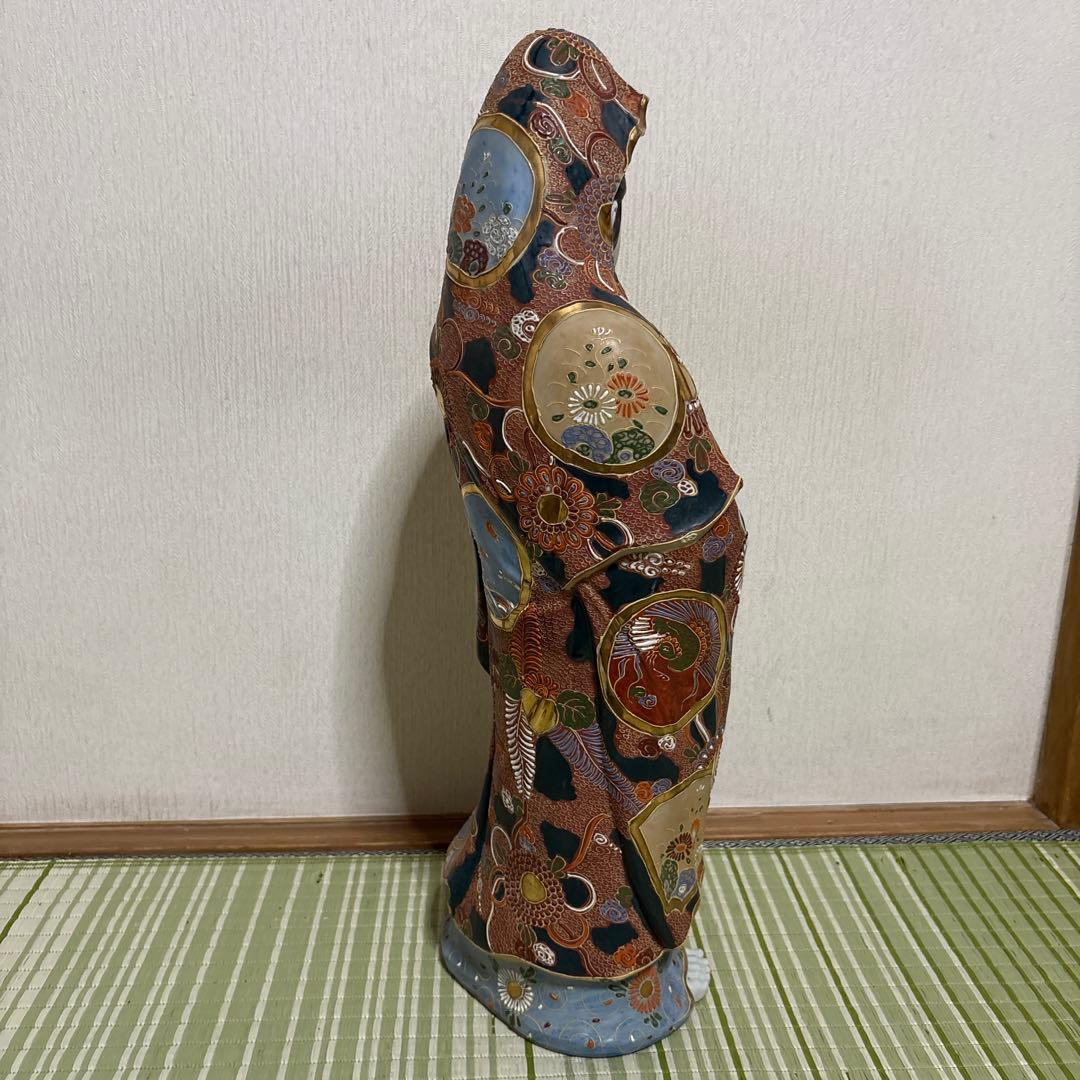 九谷焼　観音様　菩薩　神様　女神　骨董品　工芸品　置物　仏壇　仏具　51cm