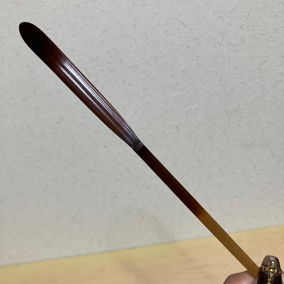 E壁【真作】茶道具 茶杓 大徳寺 高桐院 上田義山老師 銘「笹の葉」玄仙作