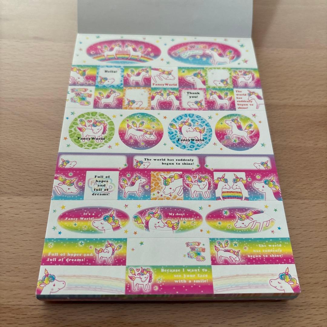 Fancy World 4柄メモ 平成レトロ メモ帳 ミニメモ レター 手紙