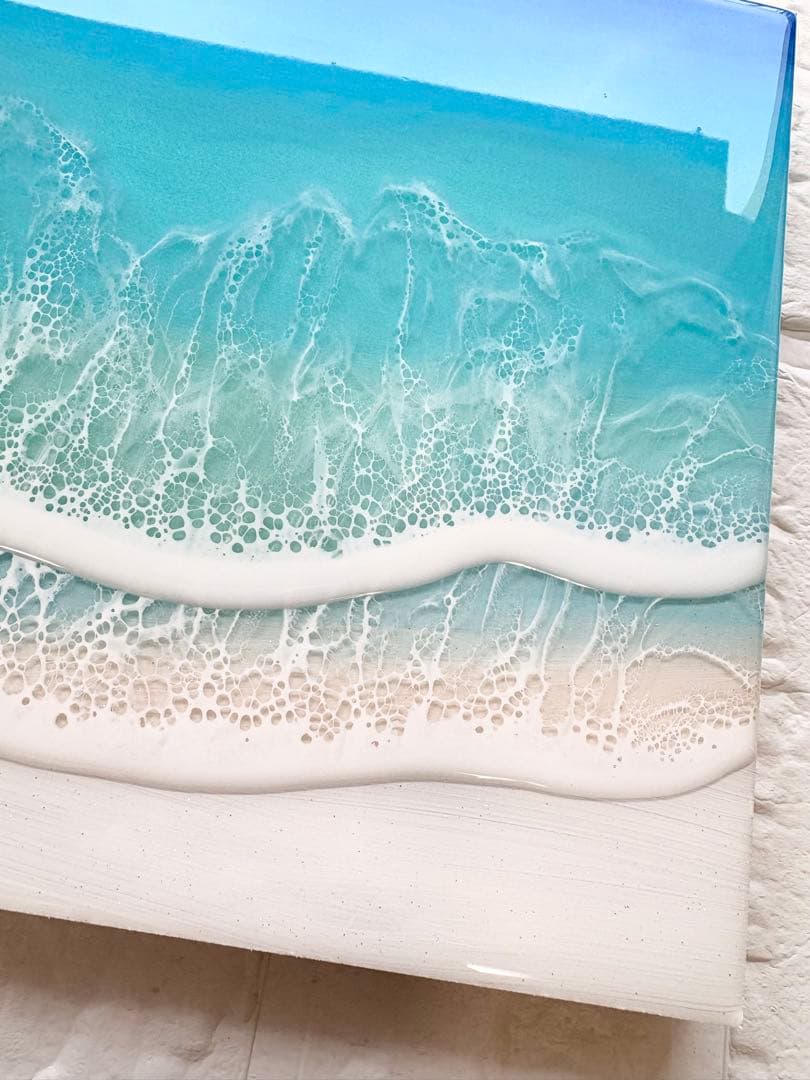 新しい波に乗りたい方へ　深呼吸する海　海アート　45×22 ×1.7cm