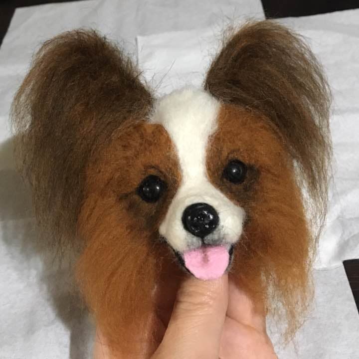 パピヨン✩︎お顔参考用 ✩︎羊毛フェルト