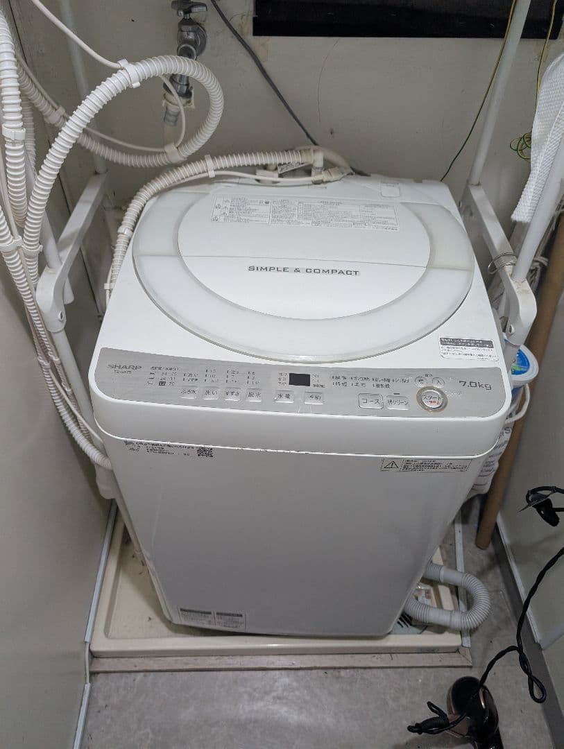 SHARP 縦型洗濯機 7kg ES GE 7B-W