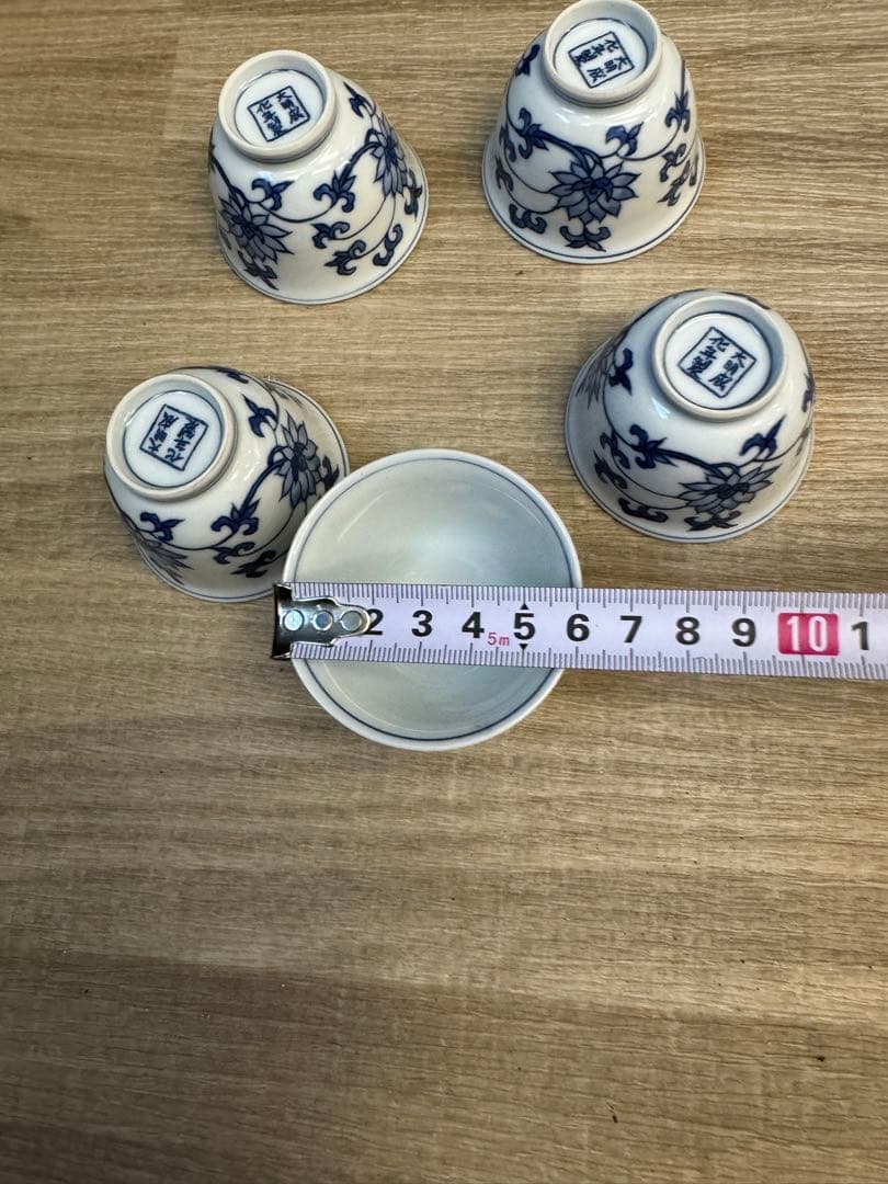 1517 中国骨董　大明成化年製銘　湯呑5客　古美術品　時代物