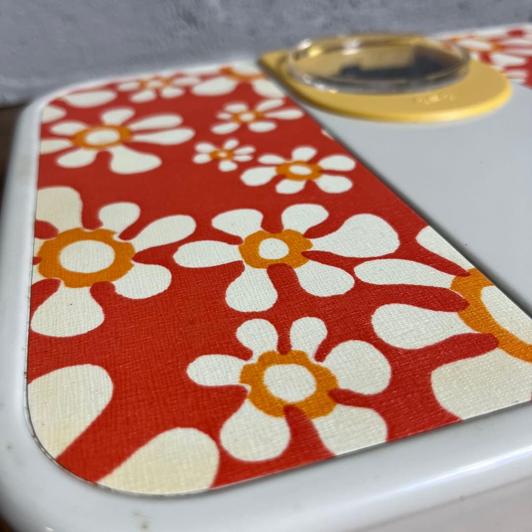 昭和レトロ タニタ 体重計 花柄 オレンジ ヴィンテージ ヘルスメーター