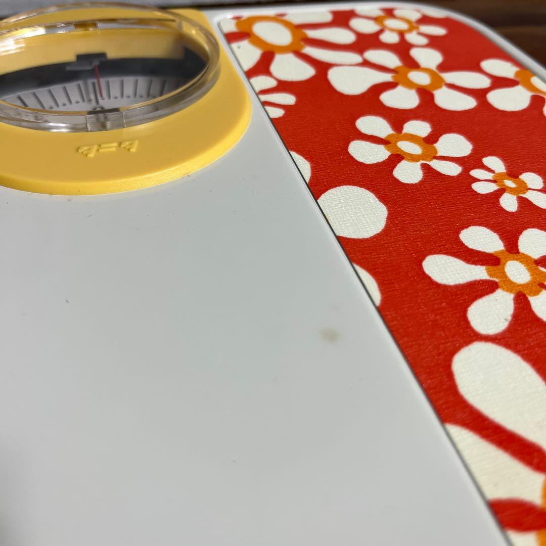 昭和レトロ タニタ 体重計 花柄 オレンジ ヴィンテージ ヘルスメーター