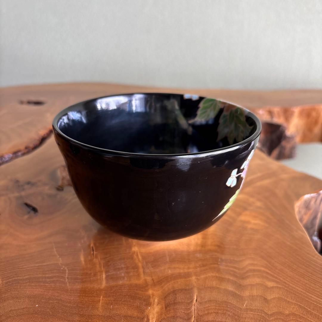 黒仁清 紫陽花 宮地英香 抹茶碗 茶道具 紙箱