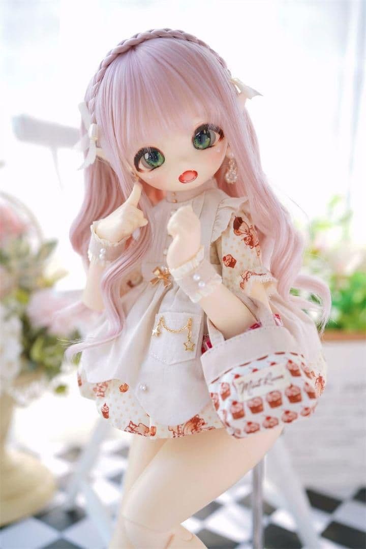 S351 BJD 1/3 人形 ドール　用ウィッグ カツラ 耐熱 ハンドメイド