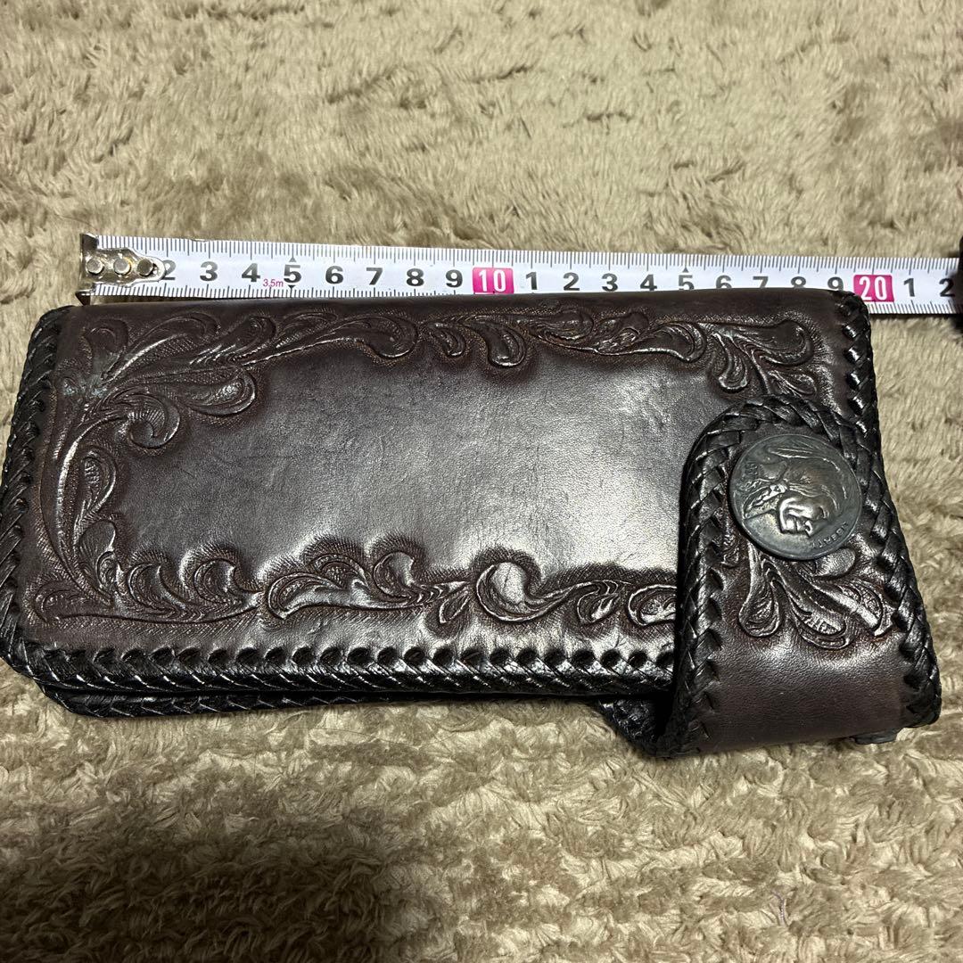 ビンテージバイカー長財布 ハーレーダビットソン インディアンジュエリー 本革