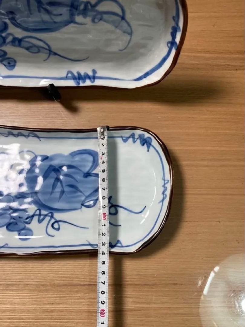 有田焼　雅峰窯　長皿　大皿　ブドウの絵柄　手描き　2枚