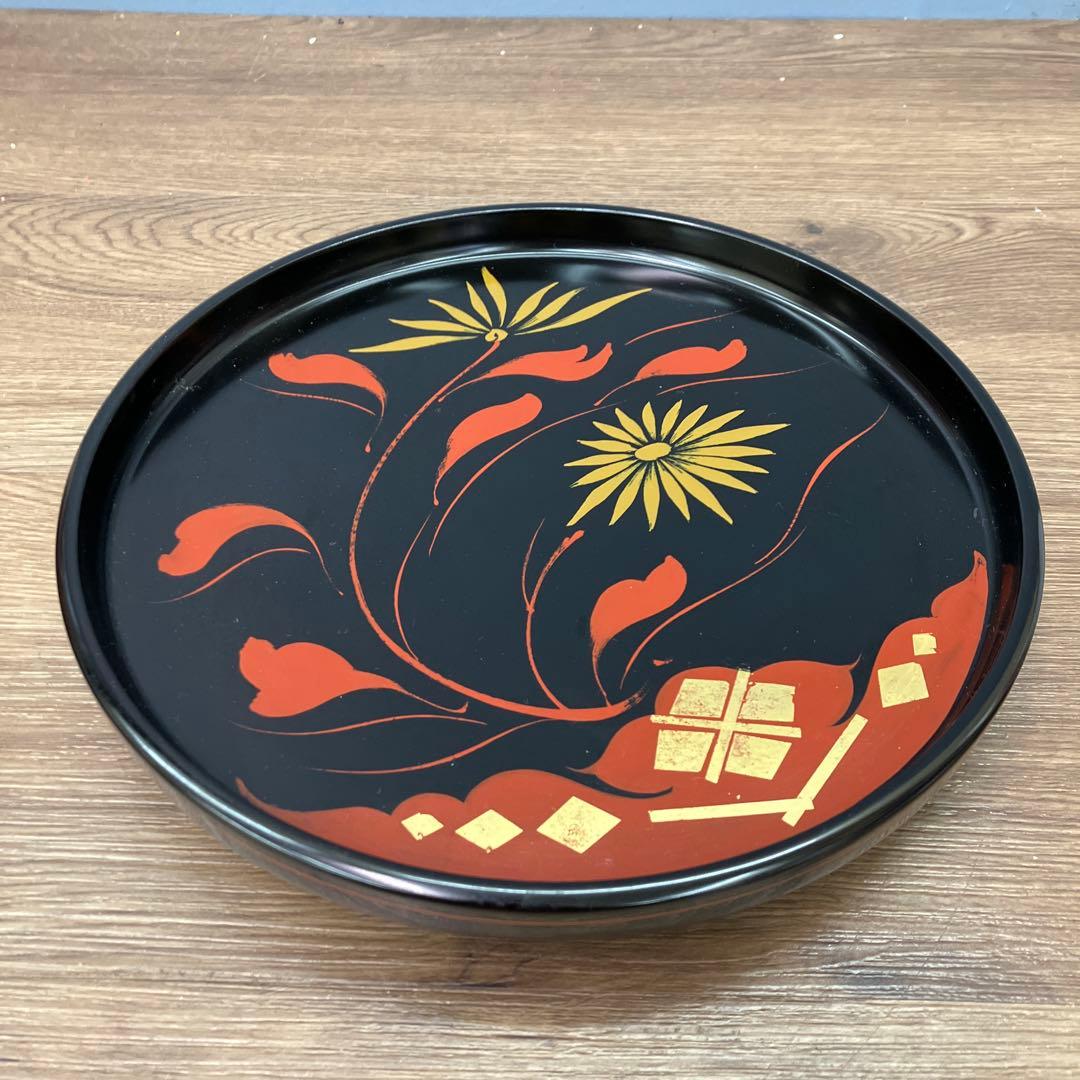 D-5 昭和レトロ 秀衡塗り 伝統工芸 漆器 菓子鉢 菓子器 2点セット水澤木製