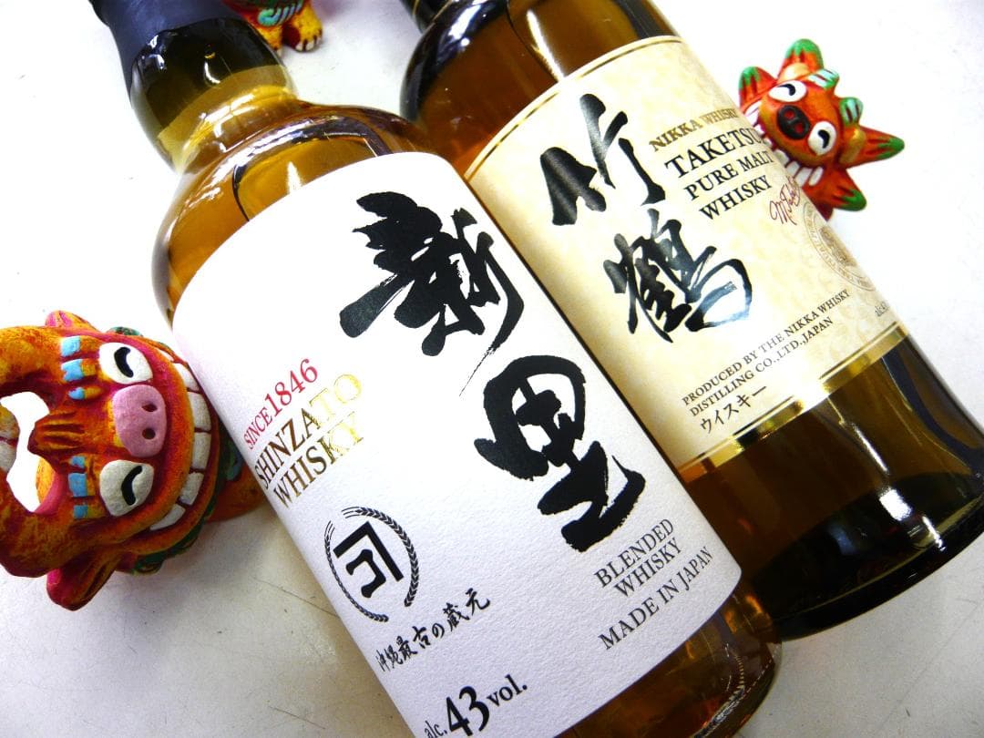 豪華ですね～竹鶴ピュアモルト　琉球ウイスキー　新里おまけは山崎ハイボール缶
