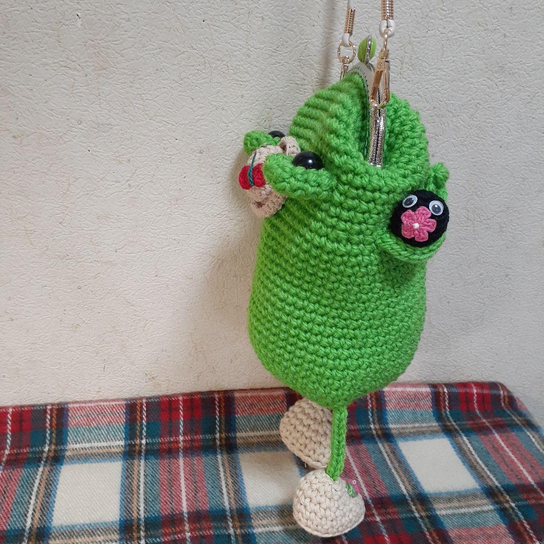 専用　ハンドメイド　かえる　がま口　バッグ　①