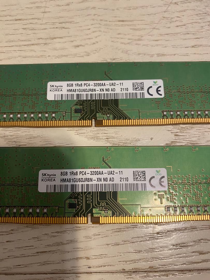 Sk Hynix 8GB DDR4 メモリー PC4-3200AA 2枚