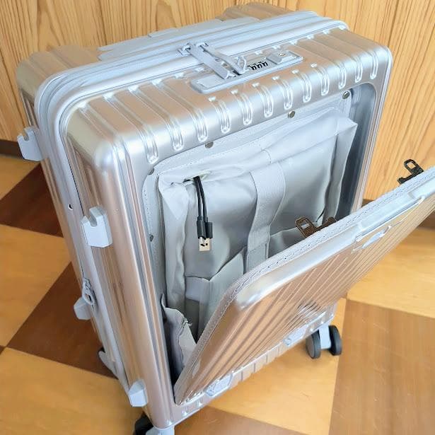 スーツケース キャリー フロントオープン 機内持込 USB 40L Sサイズ