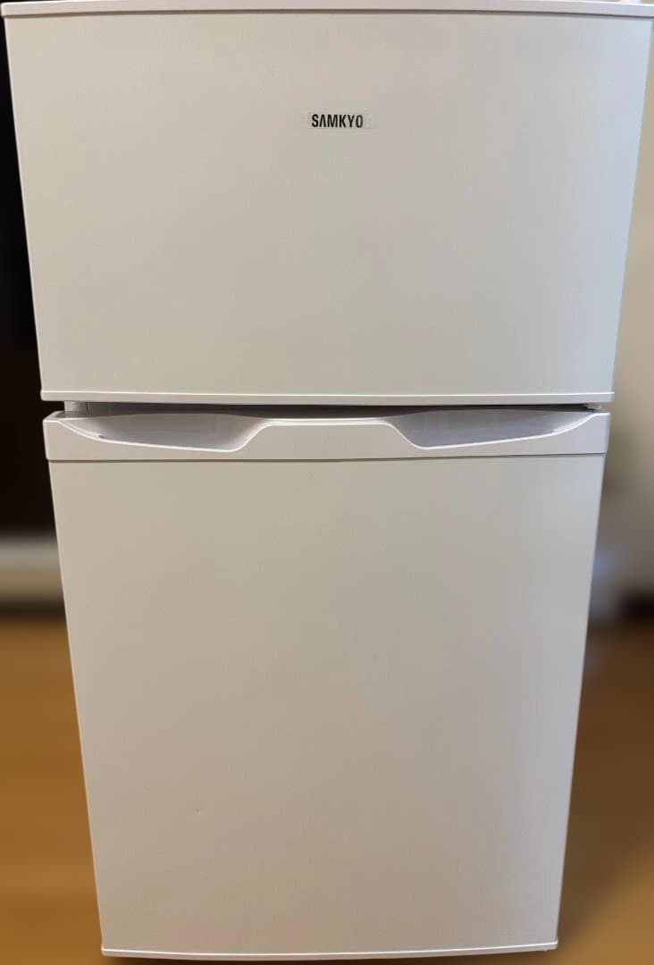 SAMKYO 冷蔵庫 95L 小型 2ドア 家庭用 一人暮らし 静音 ホワイト