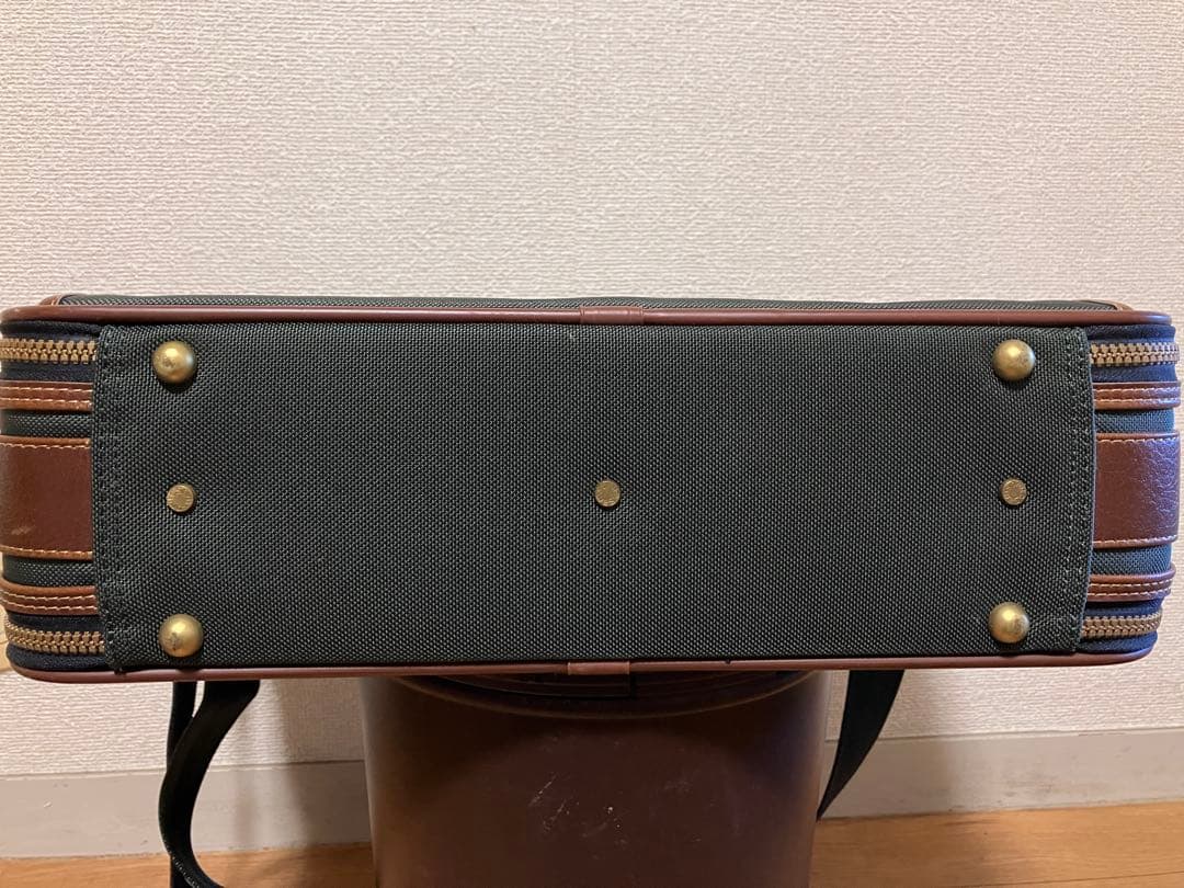 【美品・未使用】サムソナイト　レザーコンビビジネスバッグ 茶 緑 スーツケース