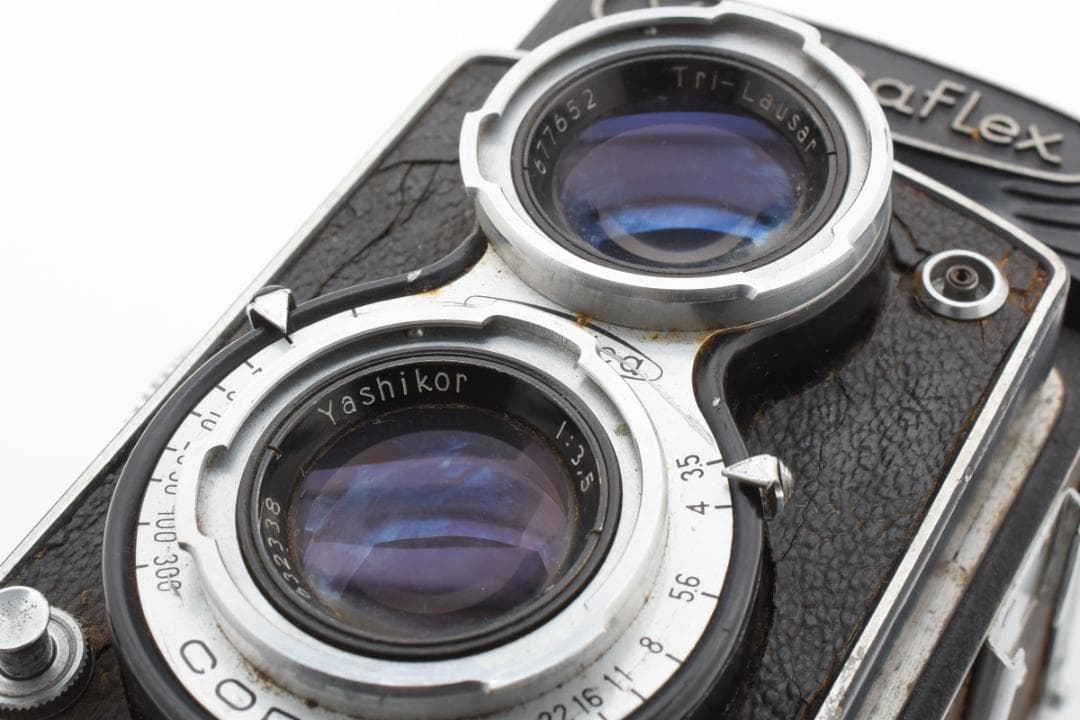 【純正レンズキャップ付き 動作品】ヤシカ Yashicaflex 二眼レフカメラ