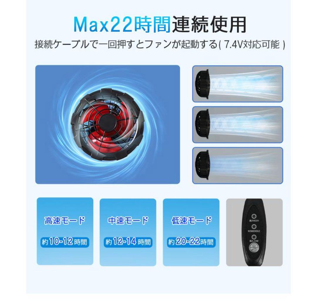 KEN　クーラーベスト ブラック ベージュファン バッテリーM 2枚セット