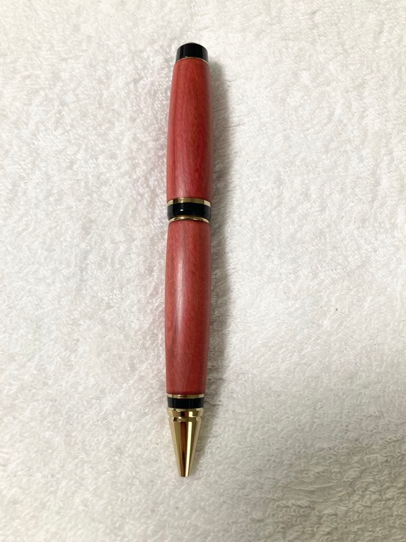 【新品未使用】里山の木工房 真空 シガータイプボールペン　ピンクアイボリー