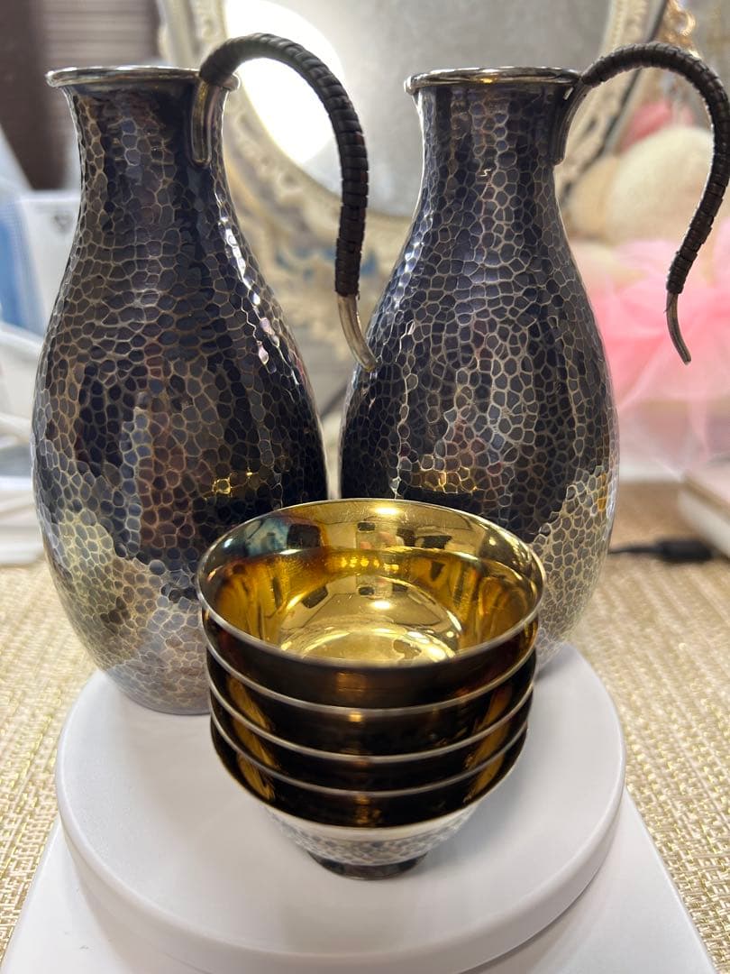 純銀製 酒器セット （純銀刻印あり）