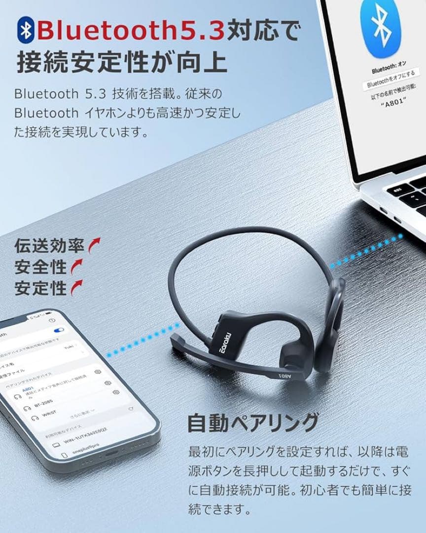 特価⭐️ Earaku(イアラク) Bluetooth イヤホン ヘッドセット